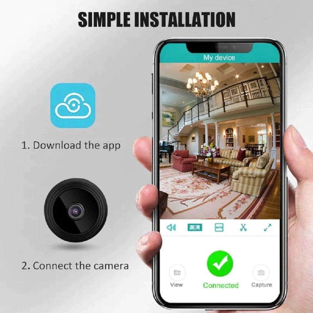 Trade Shop - Mini Webcam Telecamera Multiuso Indoor Ip Ricaricabile Hd Smart Life Wifi Q-hq36 -
