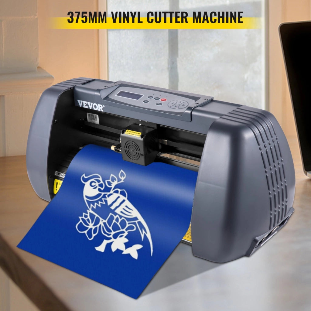 Plotter da Taglio per Vinile 375 mm, Macchina da Taglio Digitale con Display LCD e Software, per Fai da Te Vinile Carta e Decalcomanie