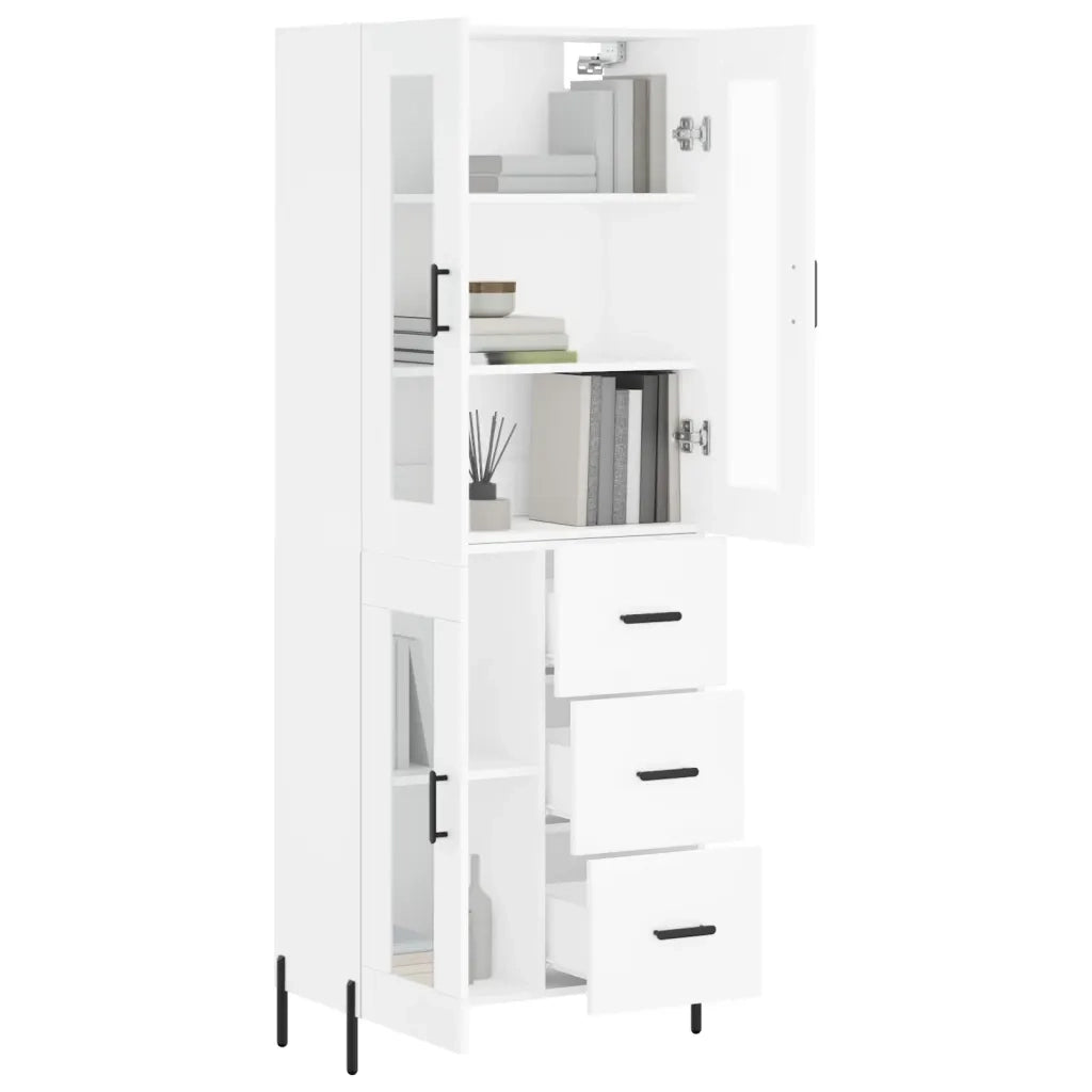 Credenza-Buffet-Armadio da cucina Bianca 69,5x34x180 cm in Legno Multistrato 545734
