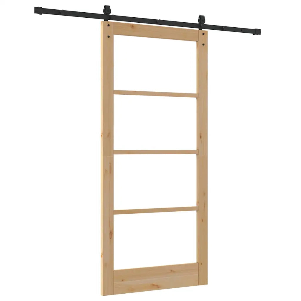 Porta scorrevole Naturale e Nero 93 x 202 cm 3332399