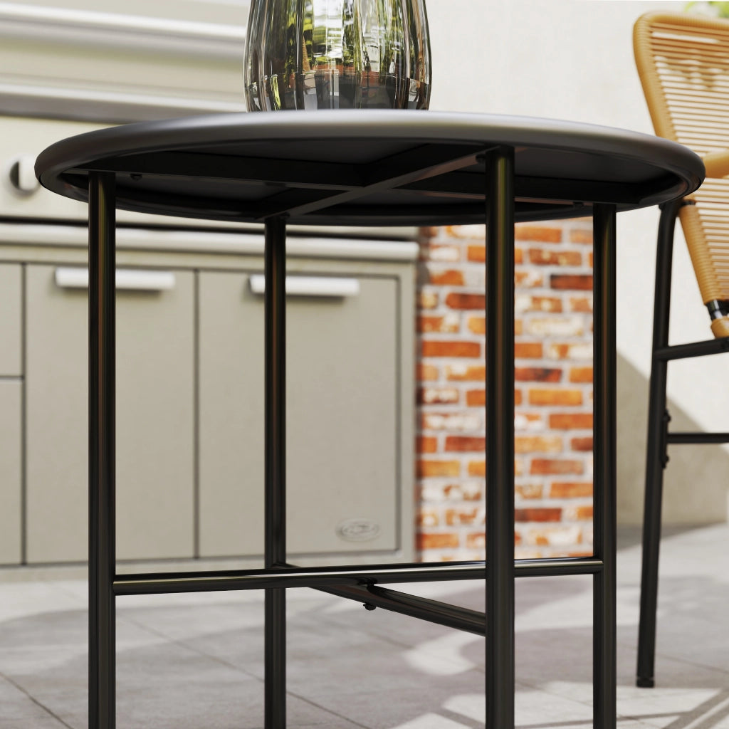 Insetto bistrot in rattan a 3 pezzi: 2 poltrone + tavolo 54x66x76 cm; giallo; design giardino
