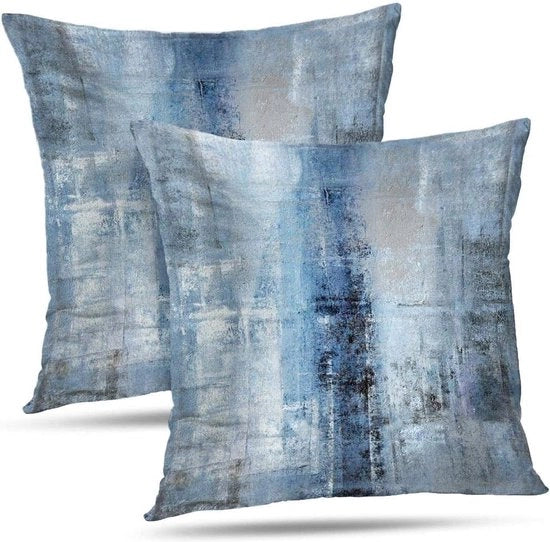 Set di 2 coprispalliera decorativi, dipinti ad olio, arte contemporanea 45 x 45 cm Coprispalliera decorativa Coprispalliera per divano Coprispalliera per divano