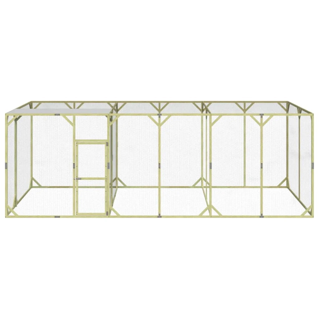 Pollaio/recinto/gabbia 600 x 300 x 200 cm in legno massello di pino impregnato marrone 02_0043929