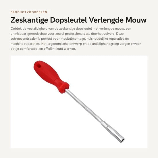 Chiave a cinque punte - Manico allungabile - Manico ergonomico - Colore rosso - 5,5 mm Chiave a cinque punte - Utilizzo professionale - hbz1