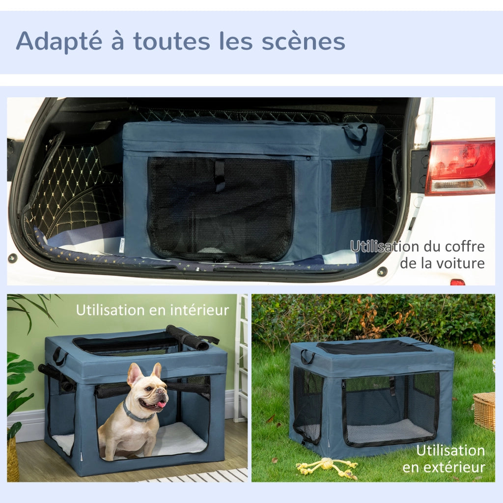 Borsa da trasporto pieghevole per animali domestici ¨C Minimal ¨C Blu Nero 69x51x51 cm