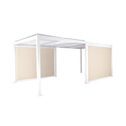 Pergola bioclimatica 3x6m + 2 tende 3m, bianco