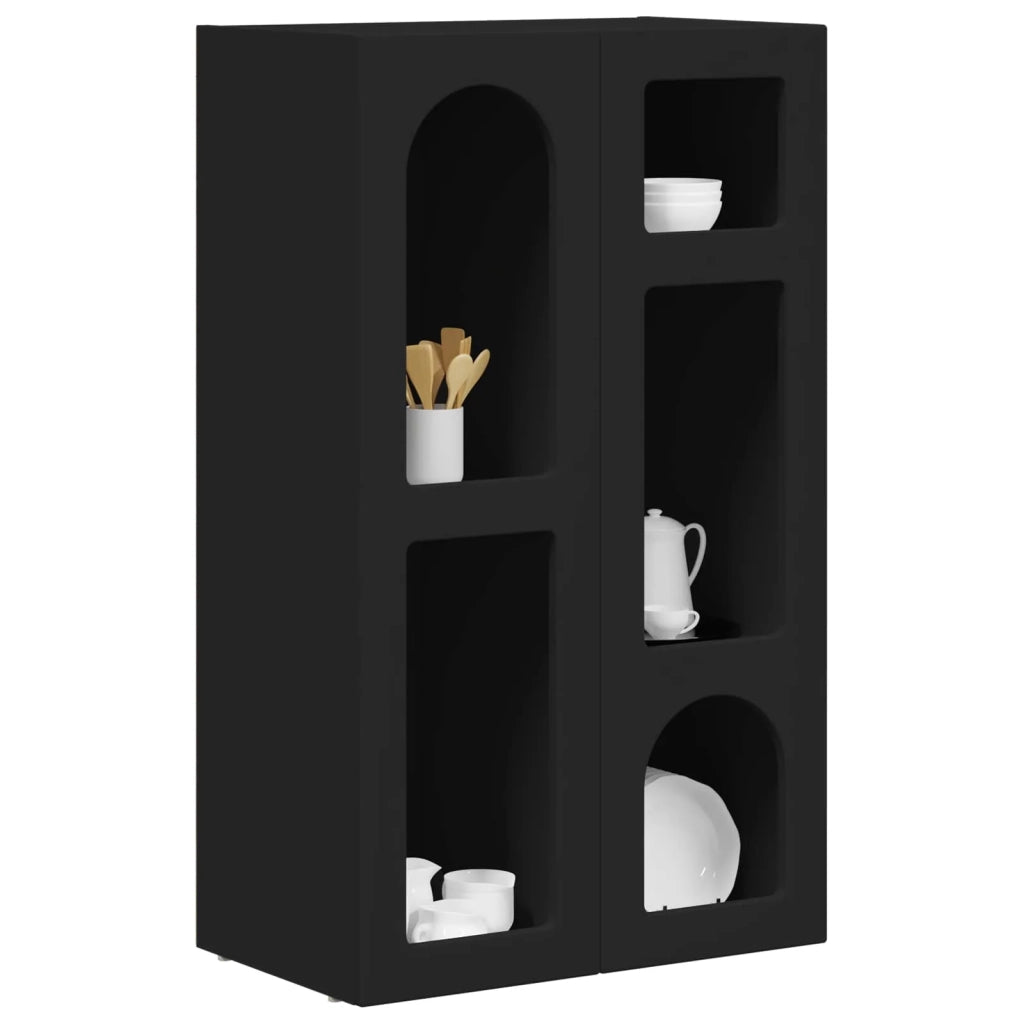 Credenza | Madia | Buffet da pranzo | Armadio da pranzo Nero 59 x 35 x 100,5 cm Legno multistrato