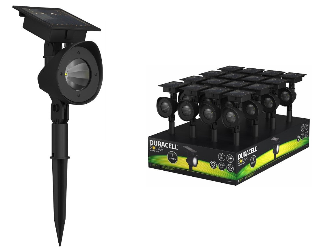 DURACELL LAMPADA SOLARE LED FARO SOFT 5lm NERO