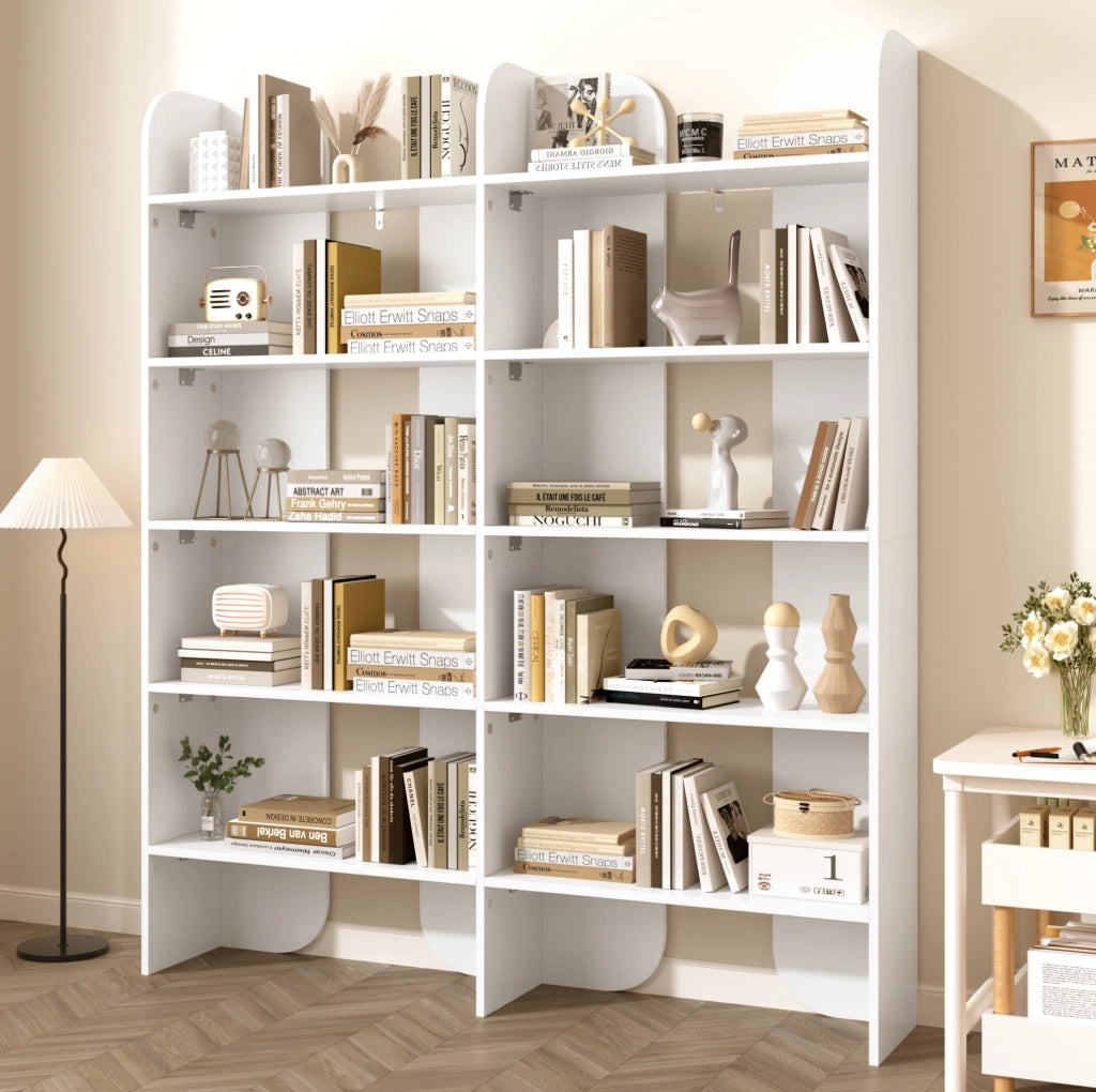 Libreria a giorno 5 ripiani 135x25x160 cm bianca