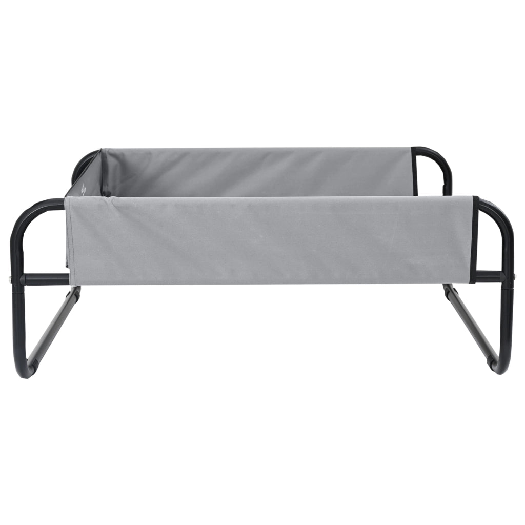 Letto Elevato per Cani Grigio Chiaro S Tessuto Oxford e Acciaio