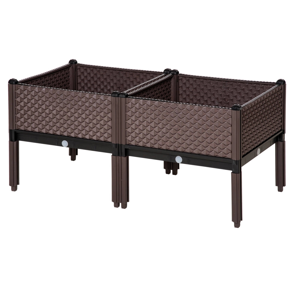 Giardiniere Quadrate Elevate 2 Pezzi ¨C zephmum ¨C 50x50x46,5 cm Marrone