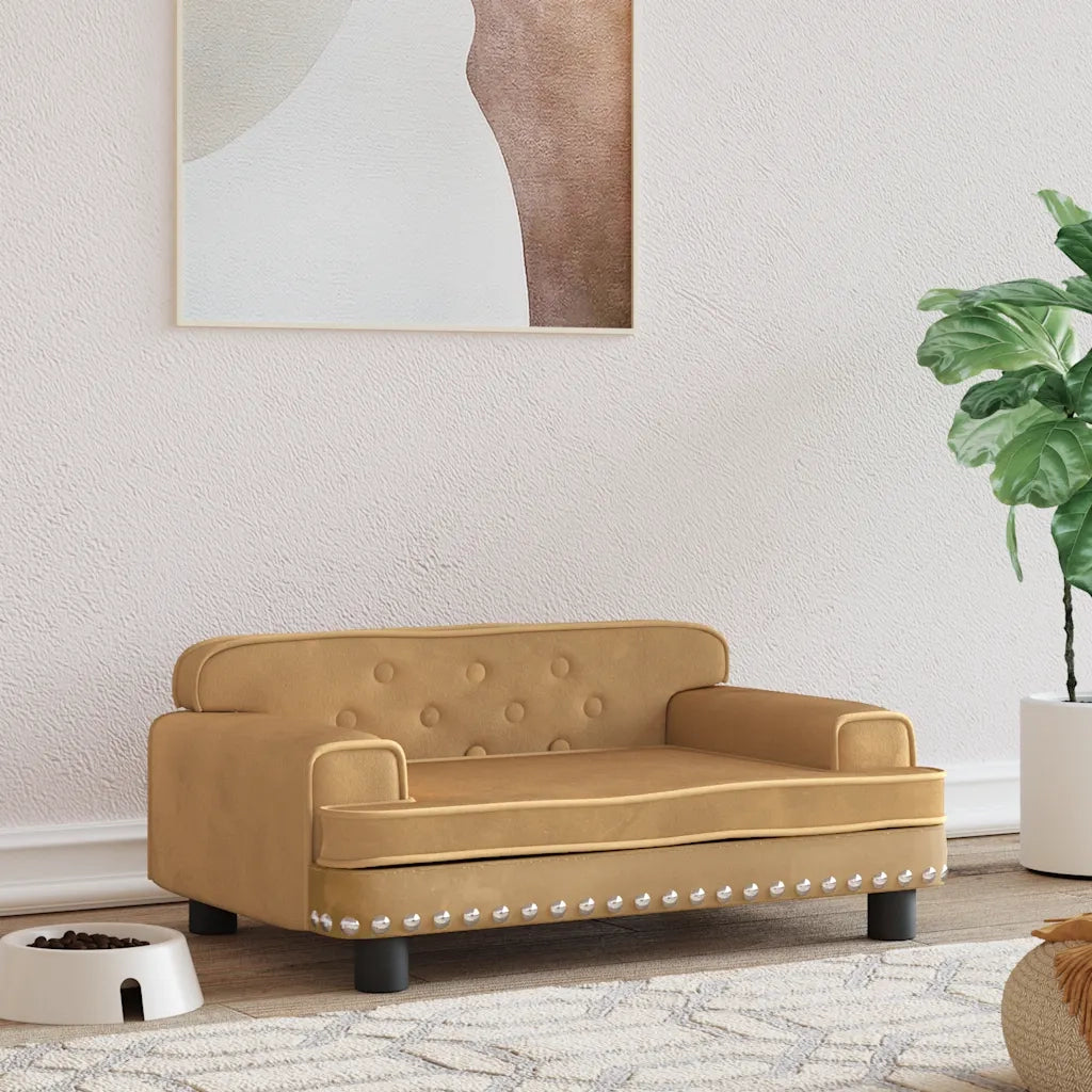 Lettino per Cani Marrone 70x45x30 cm in Velluto CFW8166605
