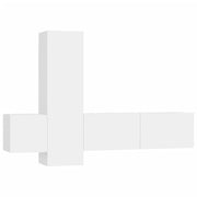 Set di mobili da 3 pezzi tra cui armadio credenza mobile TV televisore per soggiorno camera da letto salotto legno ingegnerizzato bianco 02_0024468