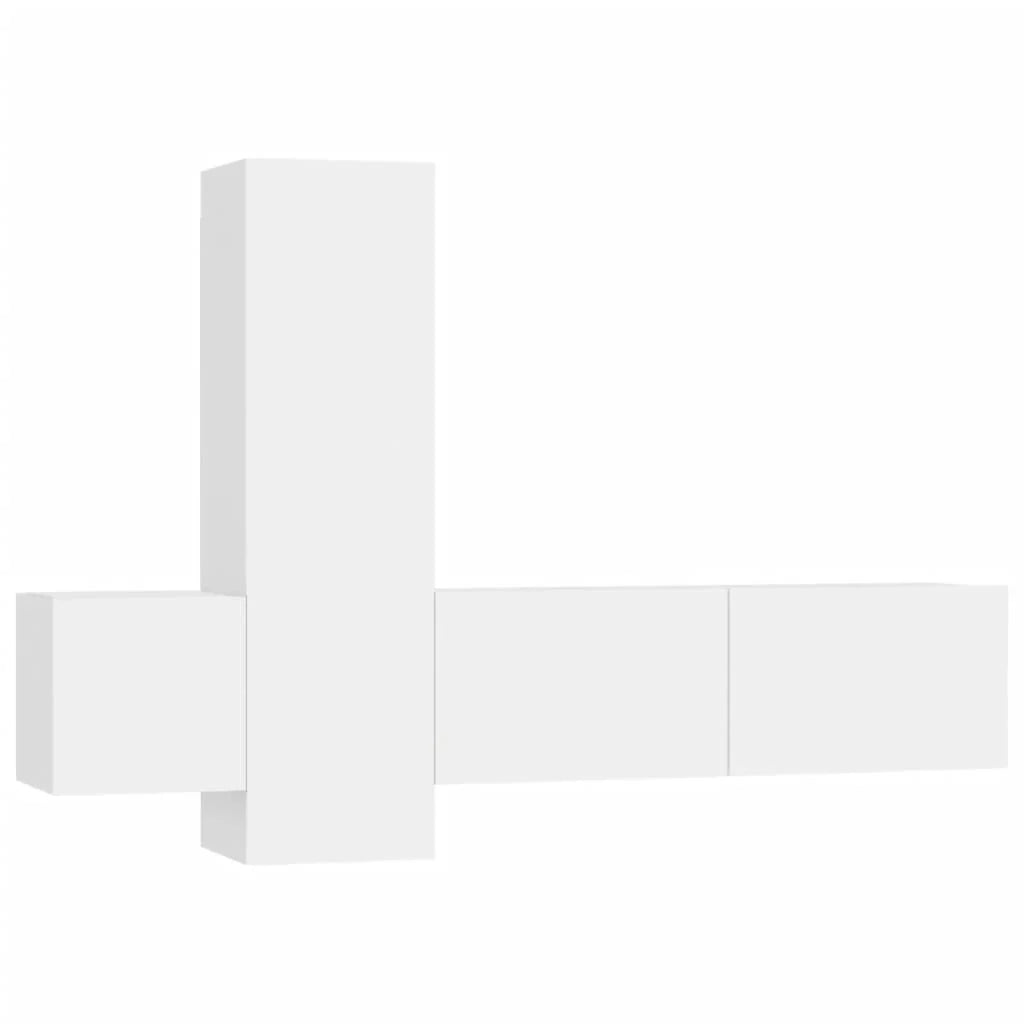 Set di mobili da 3 pezzi tra cui armadio credenza mobile TV televisore per soggiorno camera da letto salotto legno ingegnerizzato bianco 02_0024468
