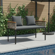 Panchina da esterno Grigio e Grigio Scuro 117 x 54 x 74.5 cm