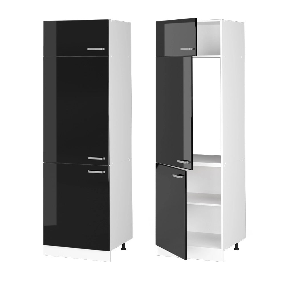 Vicco Dispensa universale Nero lucido 60 cm con porte