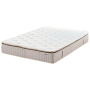 Materasso a molle insacchettate e lattice bianco e beige 120 x 200 cm ad alta durezza con rivestimento in poliestere sfoderabile con cerniera accessori per la camera da letto
