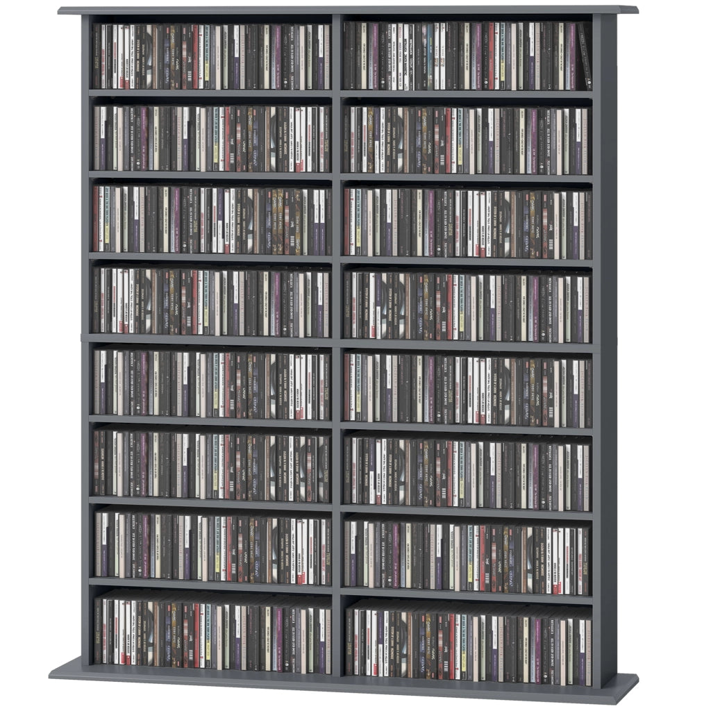 Cassettiera per CD e DVD con 16 cassetti e 12 ripiani regolabili ¨C zephmum ¨C grigio