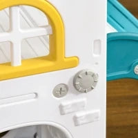 Scivolo per Bambini 4 in 1 con Cerchio da Basket Telescopio Arrampicata e Cestino Inferiore per Interno Giallo e Verde