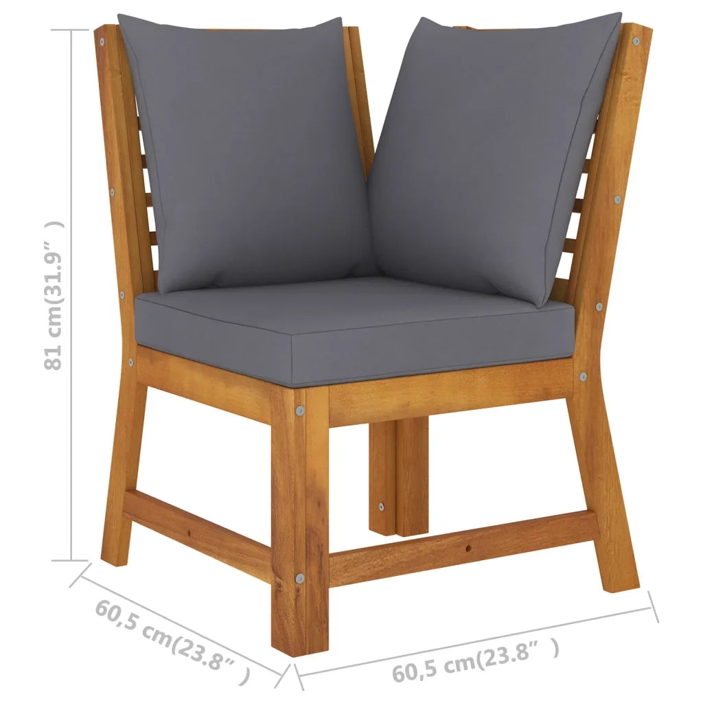 Set Divani da Giardino 4 pz con Cuscini in Massello di Acacia cod mxl 48142