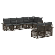 Set Divano da Giardino 8 pcs Grigio polyrattan 3434891