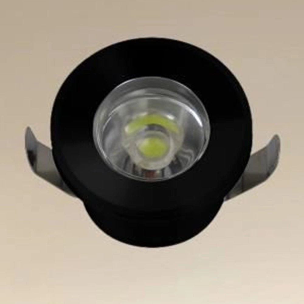 Trade Shop - Faretto 1w Led Incasso A Soffitto Ip20 Nero Mini Spot Segnapassi Luce Fredda 00281 -