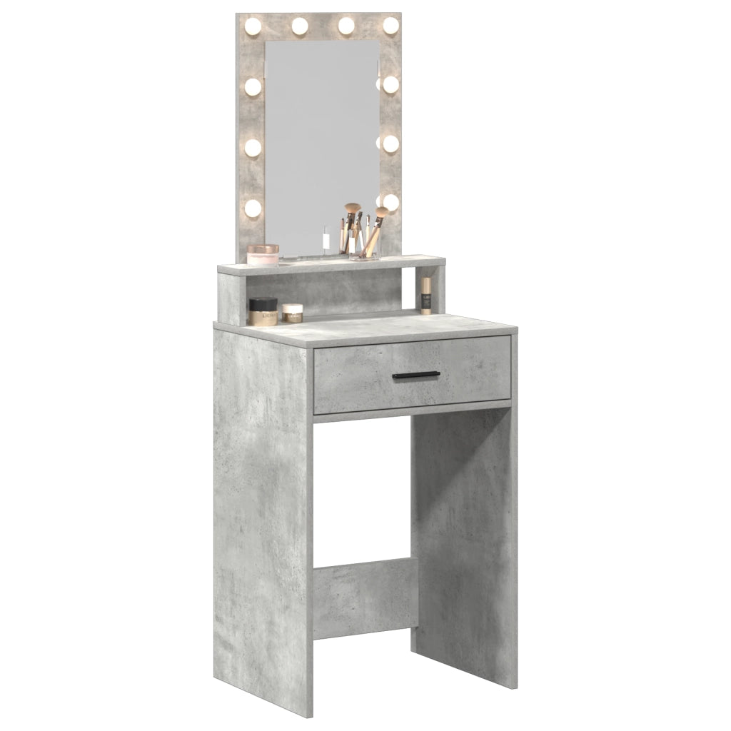 Toeletta  con luci LED Grigio cemento 50x41x140 cm