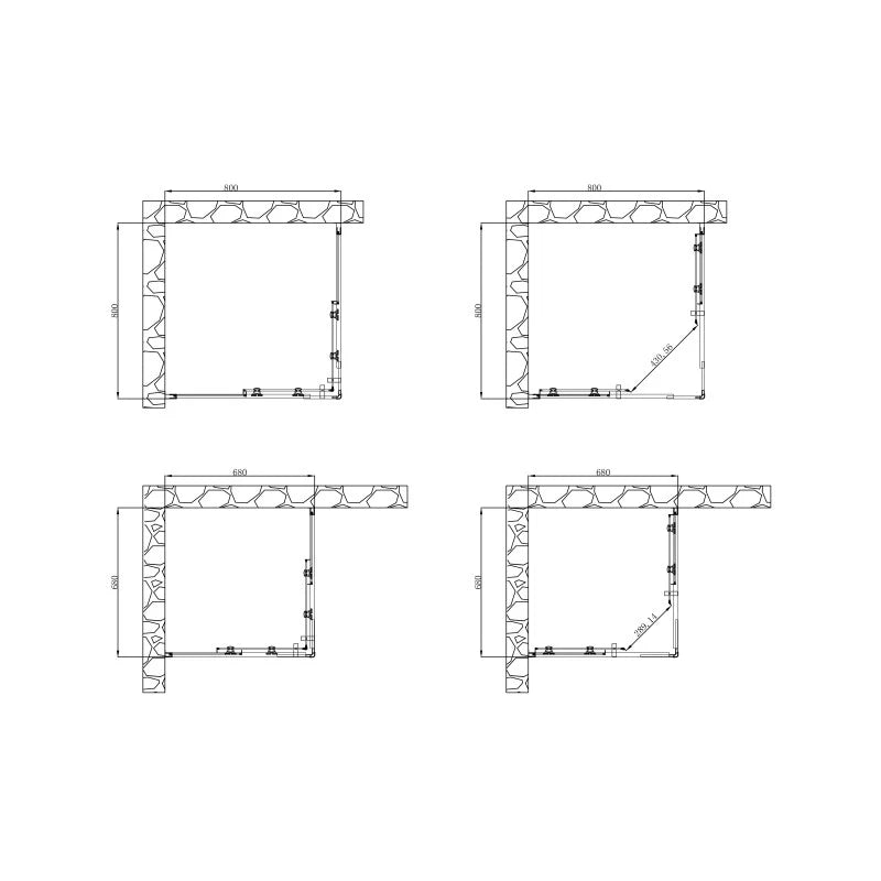 Box Doccia Quadrato Serigrafato 68-80/68-80x190h 6mm Cromato - Imperia