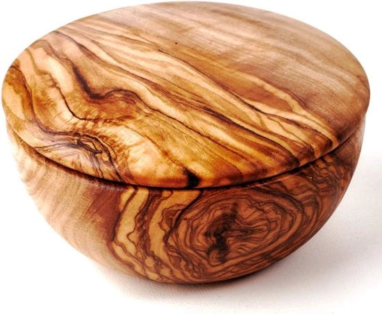 Vasca di riserva in legno di olivo con coperchio piano 10cm