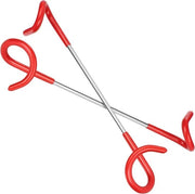 Due supporti per lanterne per campeggio e giardino, ganci per lanterne, ganci per stanghe di tenda, attacco per lampada da tenda, attacco da parete (2 pezzi, rosso + argentato)