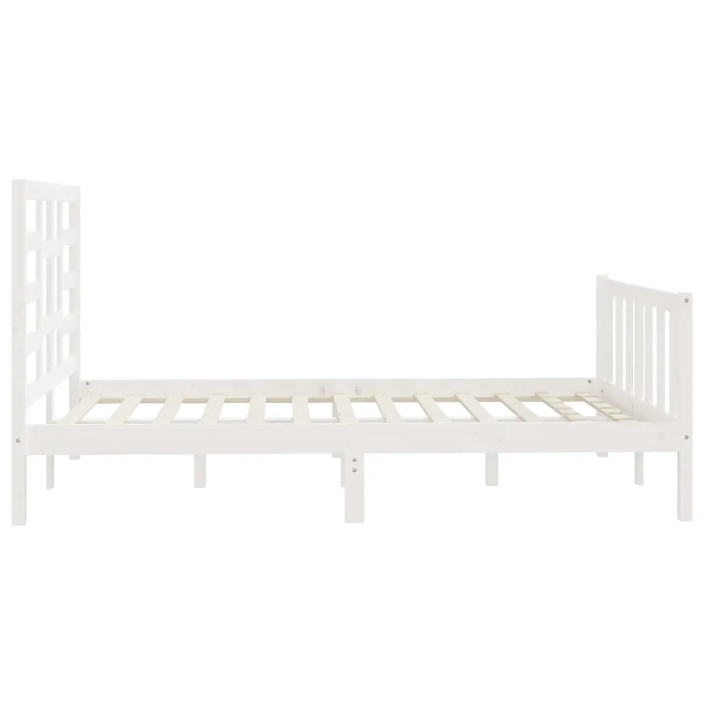 Giroletto senza Materasso-Struttura Letto Bianco 160x200 cm Legno Massello Pino 803103
