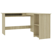 Scrivania tavolo postazione di lavoro mobile per computer scrivania angolare a L legno ingegnerizzato rovere Sonoma marrone 02_0023683