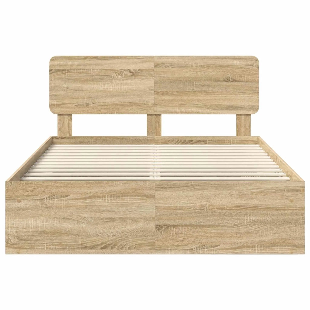 Struttura del letto Rovere Sonoma 150 x 200 cm Pino massello 3412062