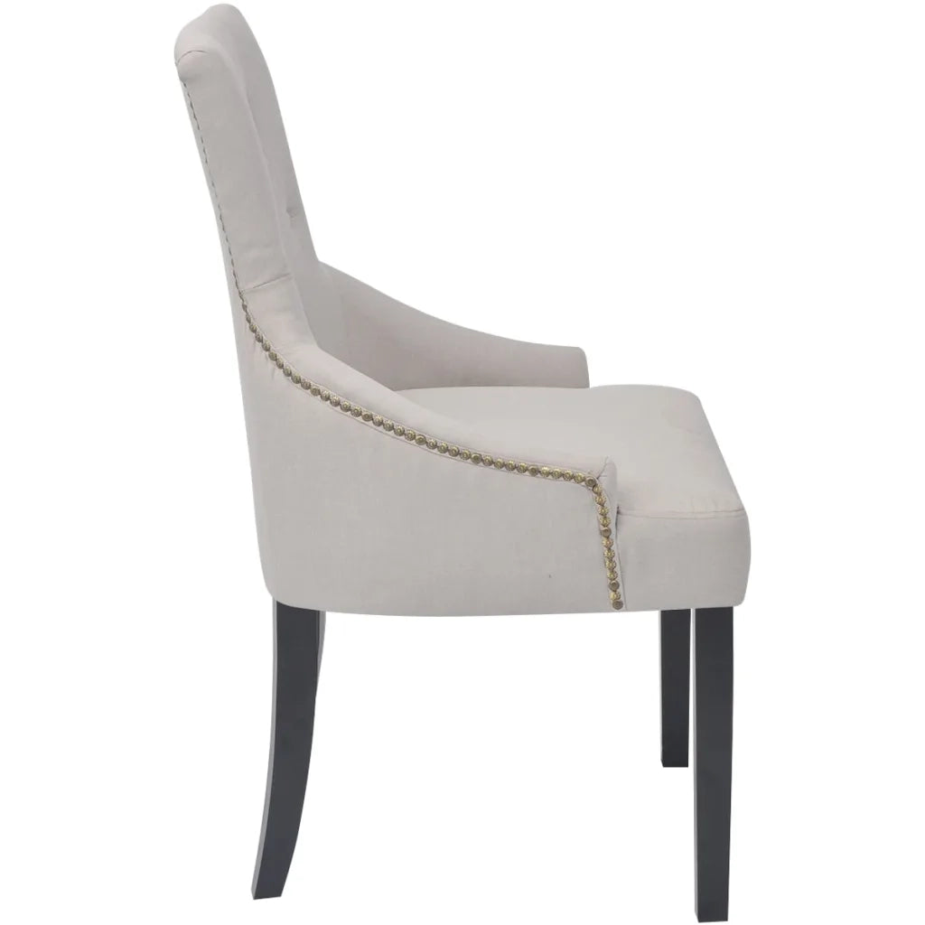 Sedie da Pranzo 4 pz Grigio Crema in Tessuto cod mxl 31448