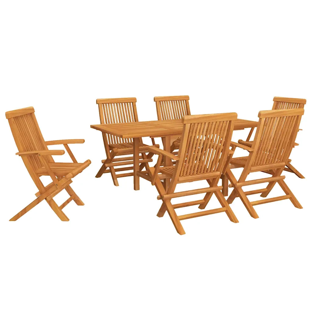 Set da Pranzo da Giardino 7 pz in Legno Massello di Teak cod mxl 46313