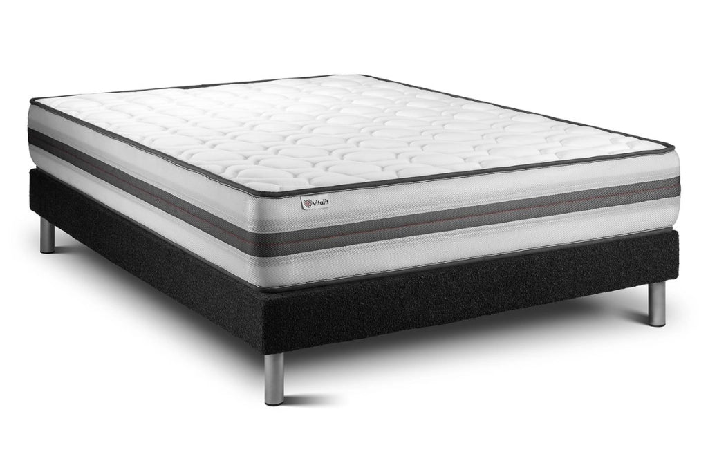 Letto con materasso VITAL POWER RECOVER 150 x 200 cm Rete Kit Nero