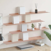 Mensola sospesa 4 pcs Rosa 100 x 18 x 2,5 cm Acciaio