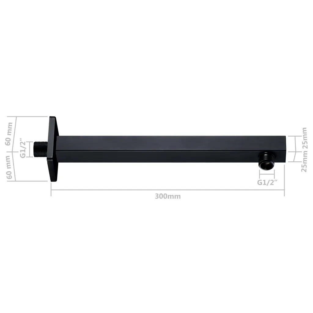 Braccio di Supporto Doccia Quadrato Acciaio 201 Nero 30 cm 147731