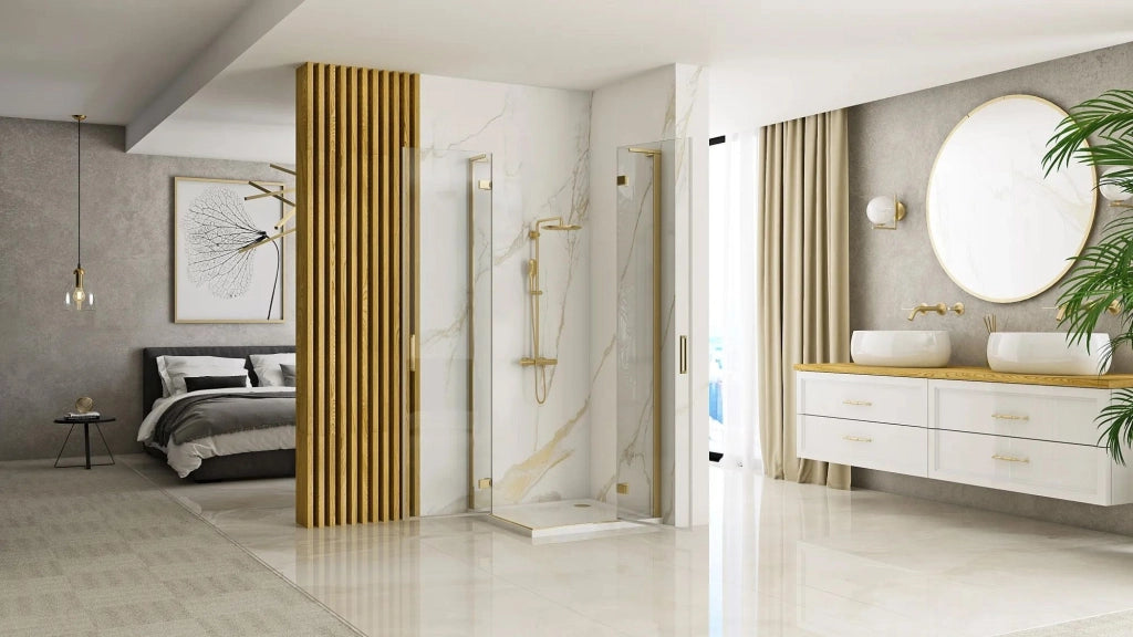 Cabina Doccia Rea Hugo 100x100 Gold Brush