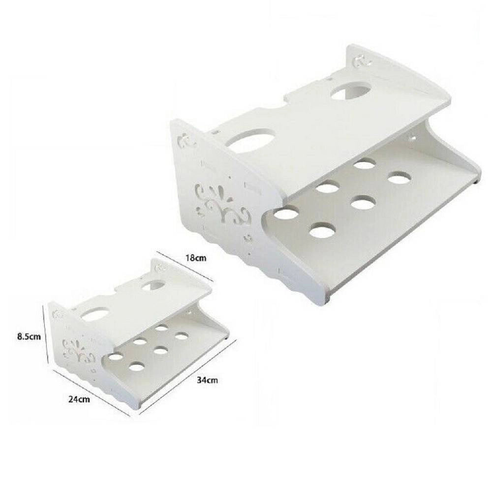 Trade Shop - Mensola In Legno Bianco 34x24x8.5cm Arredo Casa Cameretta 2 Ripiani 70206 Parete -