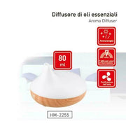 Trade Shop - Diffusore Di Aromi Oli Essenziali 80ml A Ultrasuoni Aromaterapia Usb Profumatore -