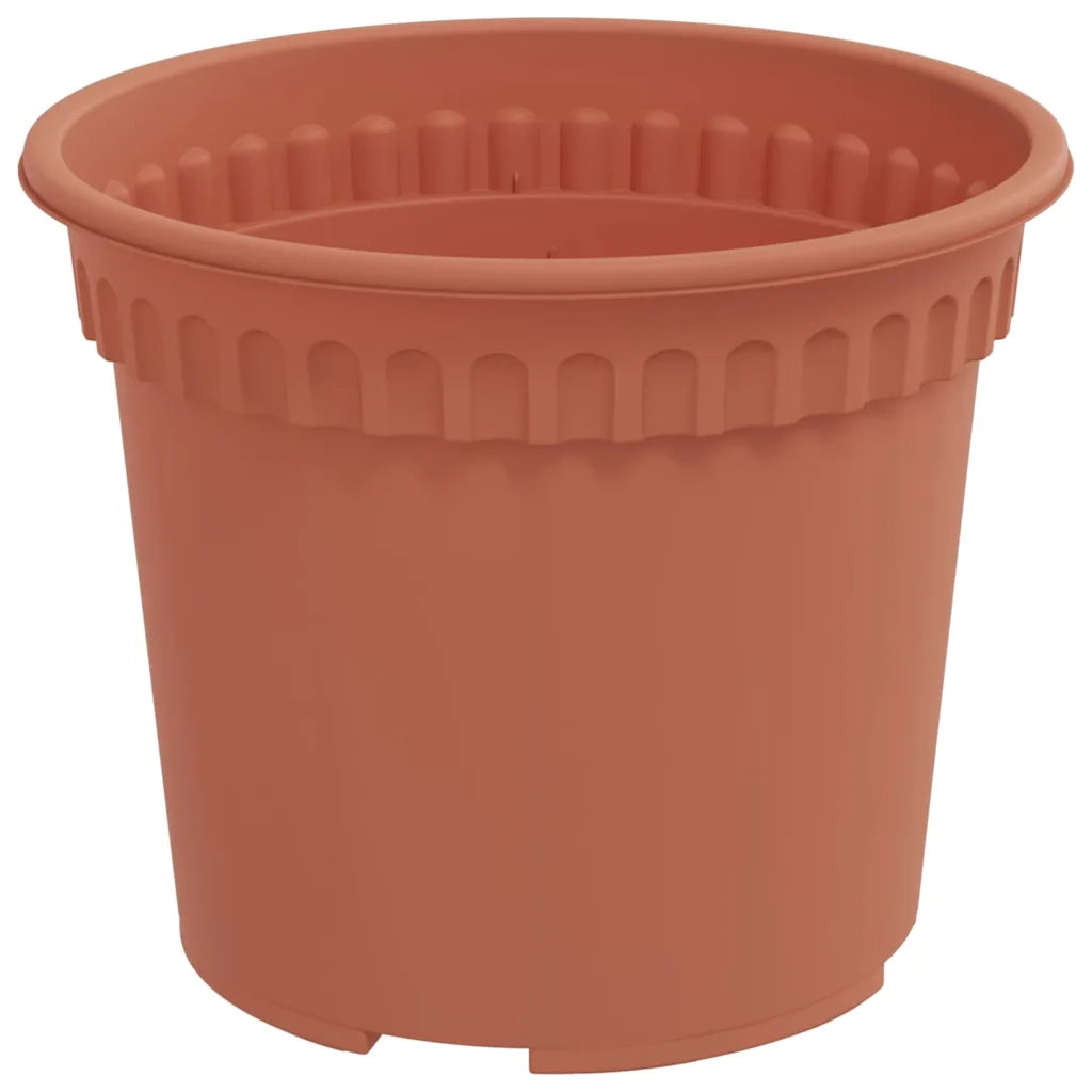 Fioriere | Cassetta per fiori | Vaso Rotondo per Fiori 24 pz Rosso Mattone ? 12,5 x 10 cm