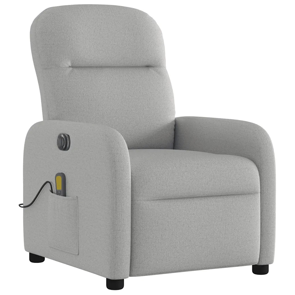 Poltrona Reclinabile Massaggio Elettrica Grigio Nuvola Tessuto 3302971