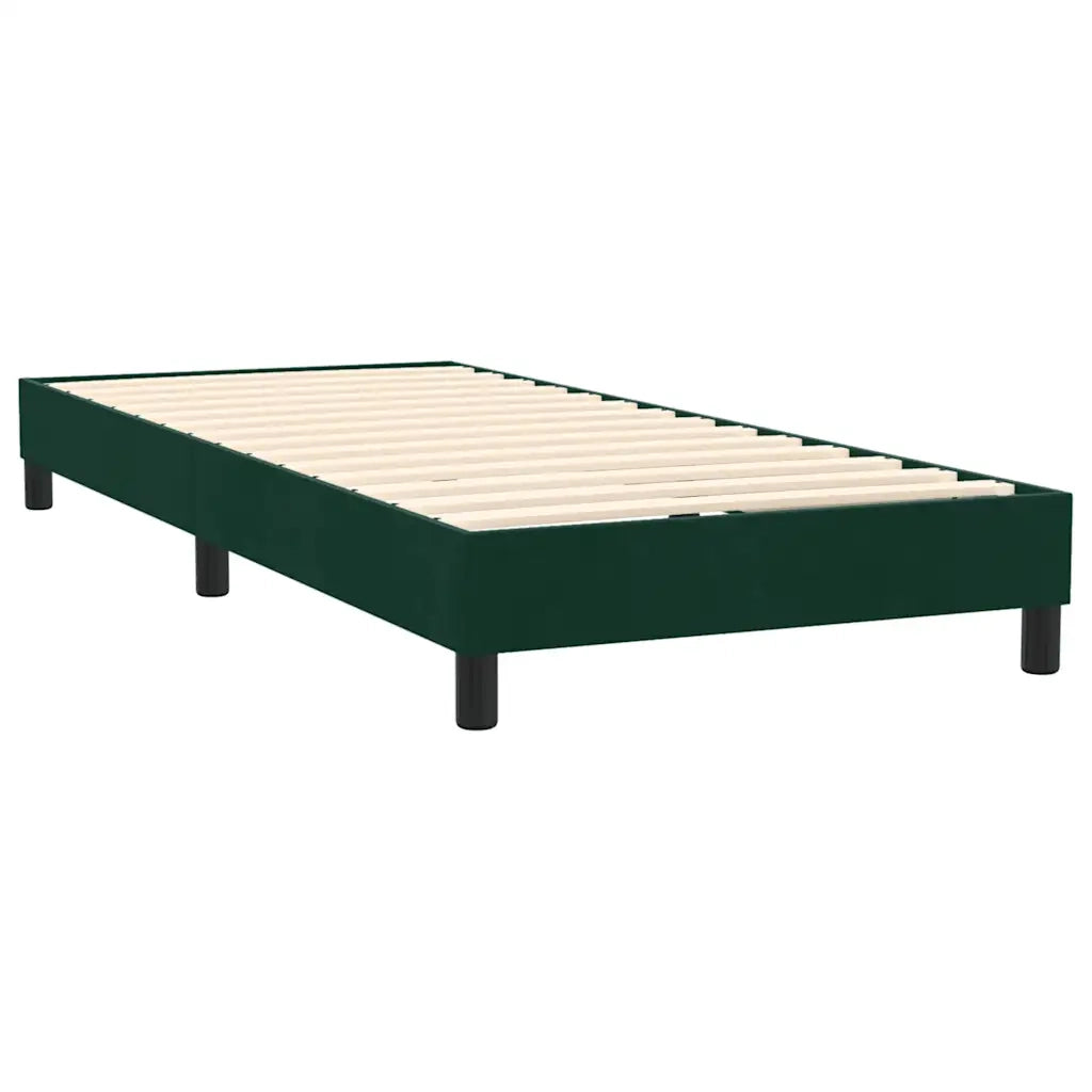 Letto a Molle con Materasso e LED Verde Scuro 80x220 cm Velluto 3317100