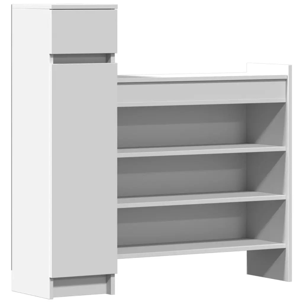 Scarpiera | Mobile per scarpe Bianca 100,5x28x100 cm in Legno Multistrato