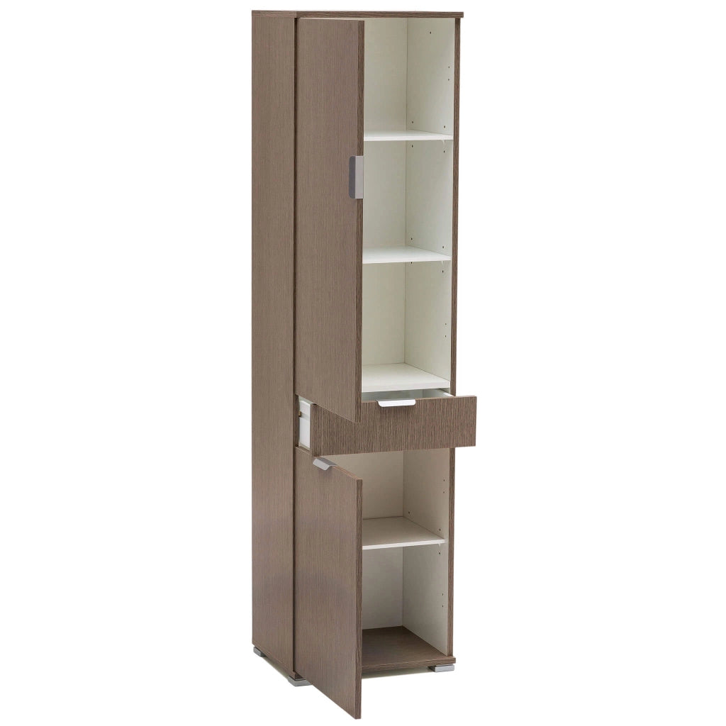 ARMADIO CON 2 ANTE E 1 CASSETTO ROVERE GRIGIO 45 X 38 X H174 CM