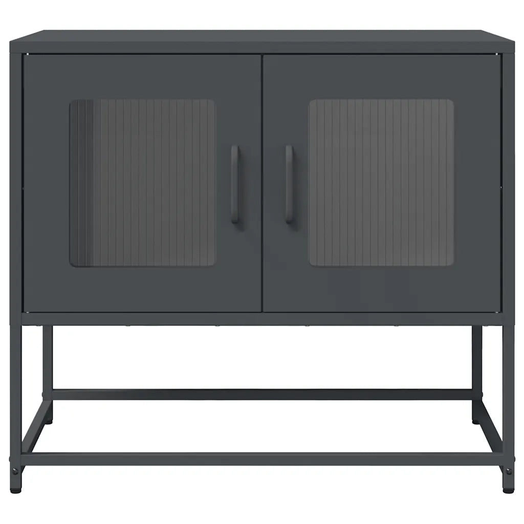 Mobile TV Antracite 68x39x60,5 cm in Acciaio Laminato a Freddo 853334