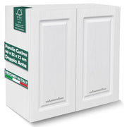 Pensile da Cucina Armadio Sospeso Parete Doppia Anta Boiserie Bianco Frassinato
