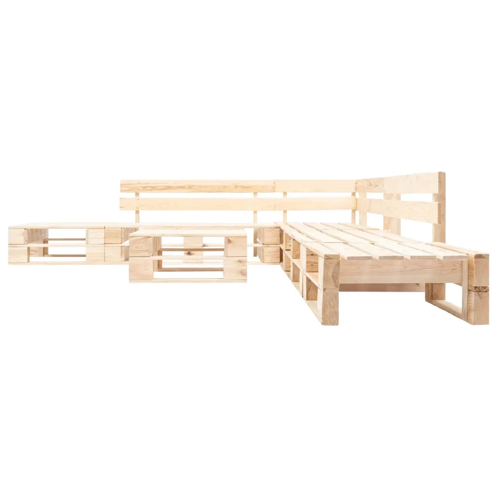 Set Divani da Giardino Pallet 6 pz con Cuscini Grigi in Legno 277496