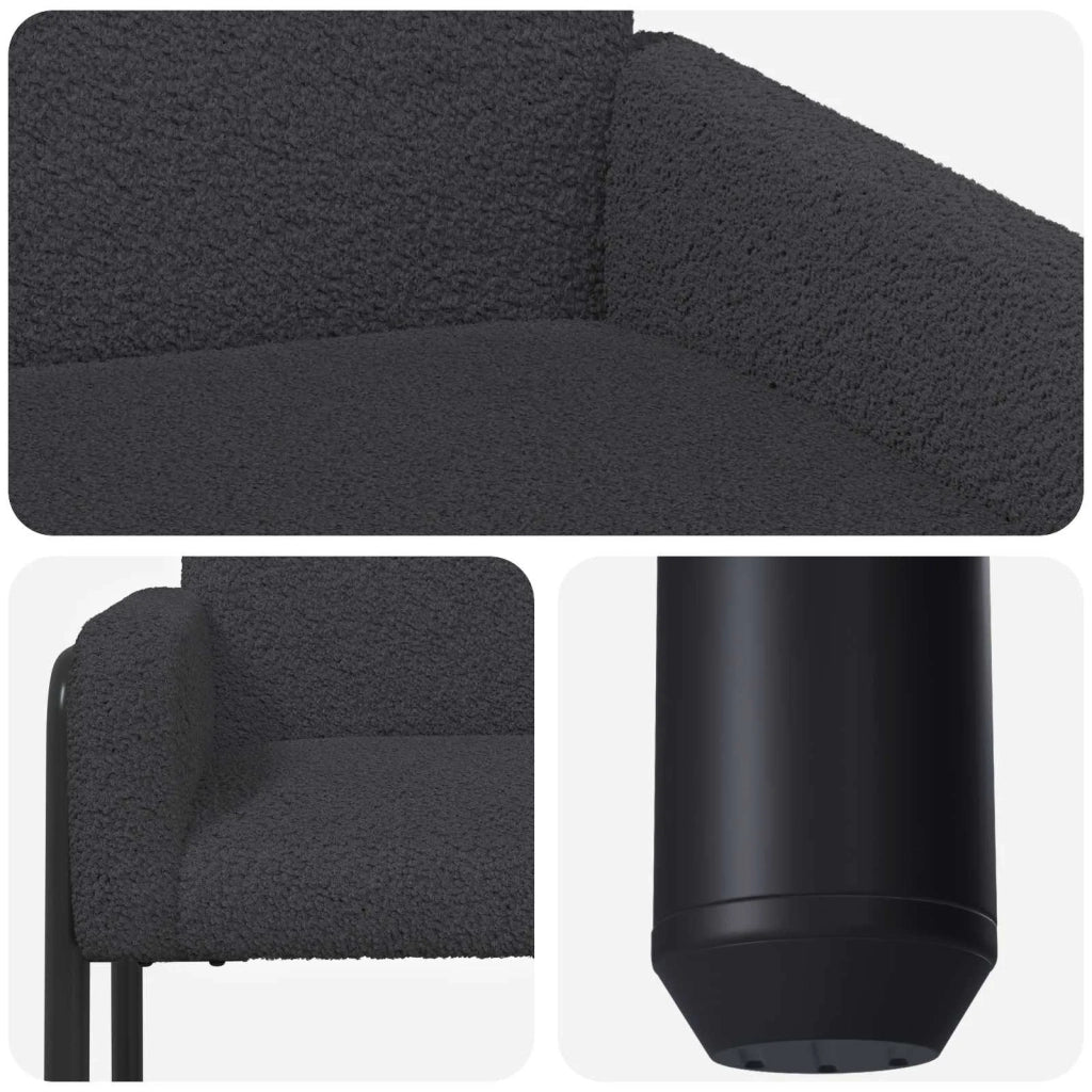 Sedia d'accento Grigio Scuro Bouclé 42044852